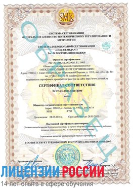 Образец сертификата соответствия Ржев Сертификат OHSAS 18001